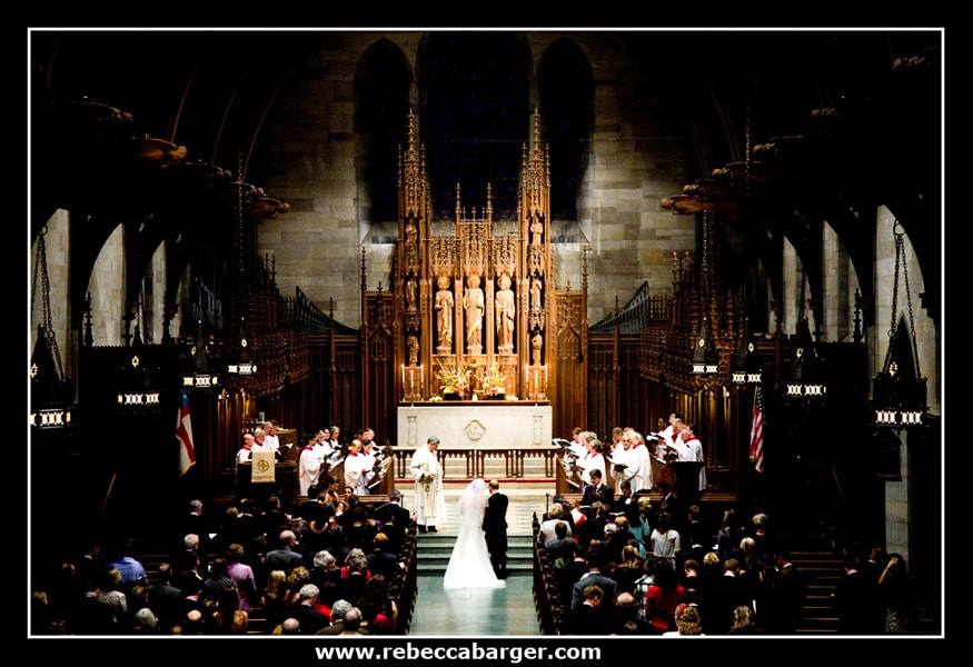 The St Paul 39s Episcopal Church choir sings during their wedding ceremony