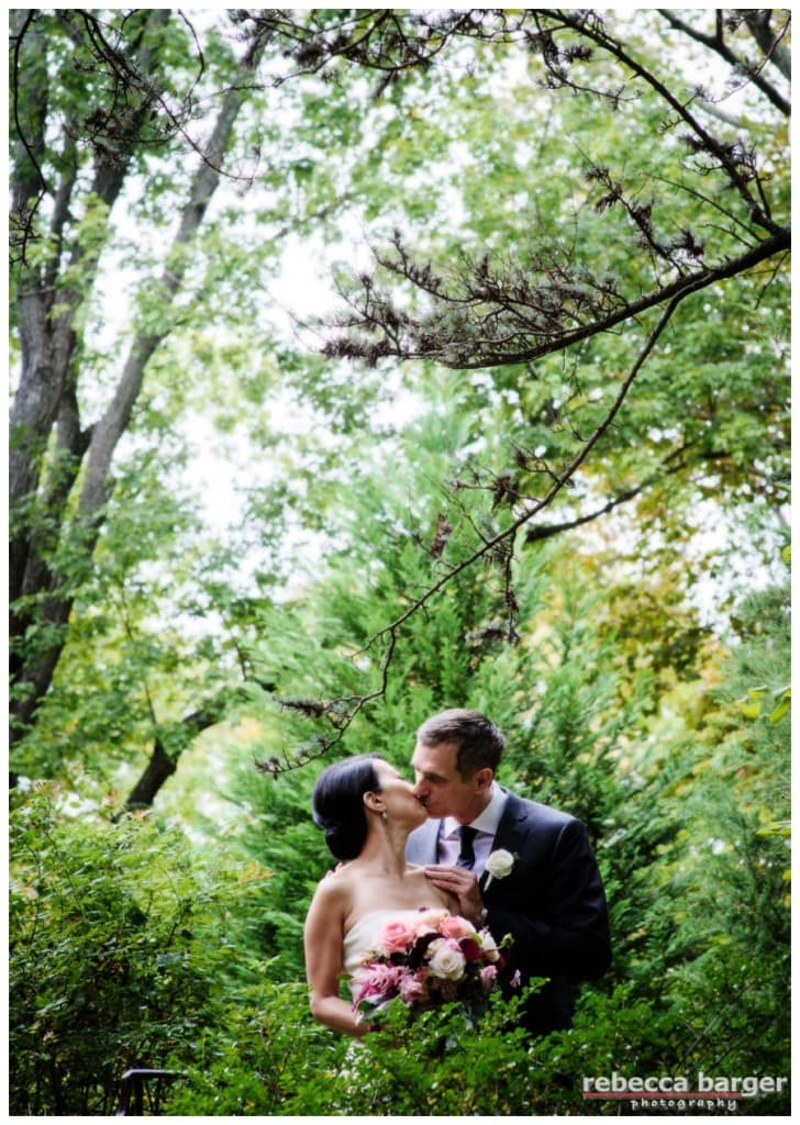 Love this image of Karen and Jim snuggling in the garden at Pomme, A Peachtree + Ward venue.