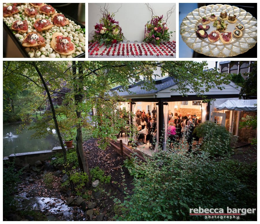 Fantastic cocktail hour featuring Peachtree and Ward's catering.