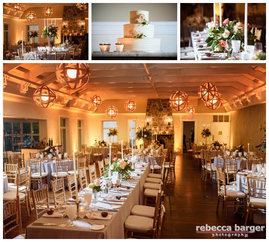 Gorgeous decor at Pomme, by Proud To Plan, flowers by Amaranth Florist, lighting by Synergetic and cake by Clay's Corner Creative Bakery.