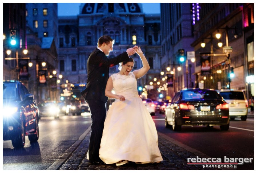 A little rain would never stop Kiera and Mark from celebrating their marriage with a quick dance in the middle of Broad St., Phila. Darby from Seeds of Celebration helped the day run so smooth!