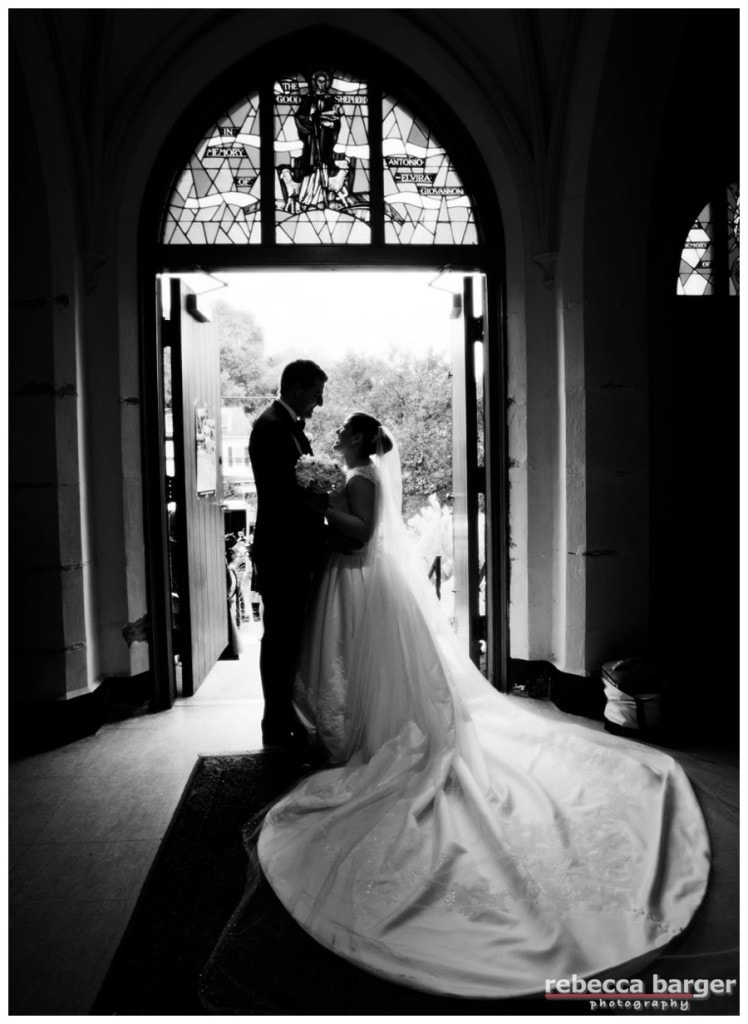 Just married. Gown by Pronovias, from Van Cleve Bridal in Paoli.
