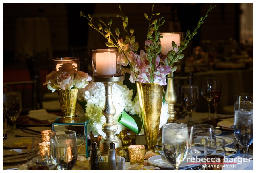 Romantic touches in the Regency Ballroom by Carl Alan Floral Design.