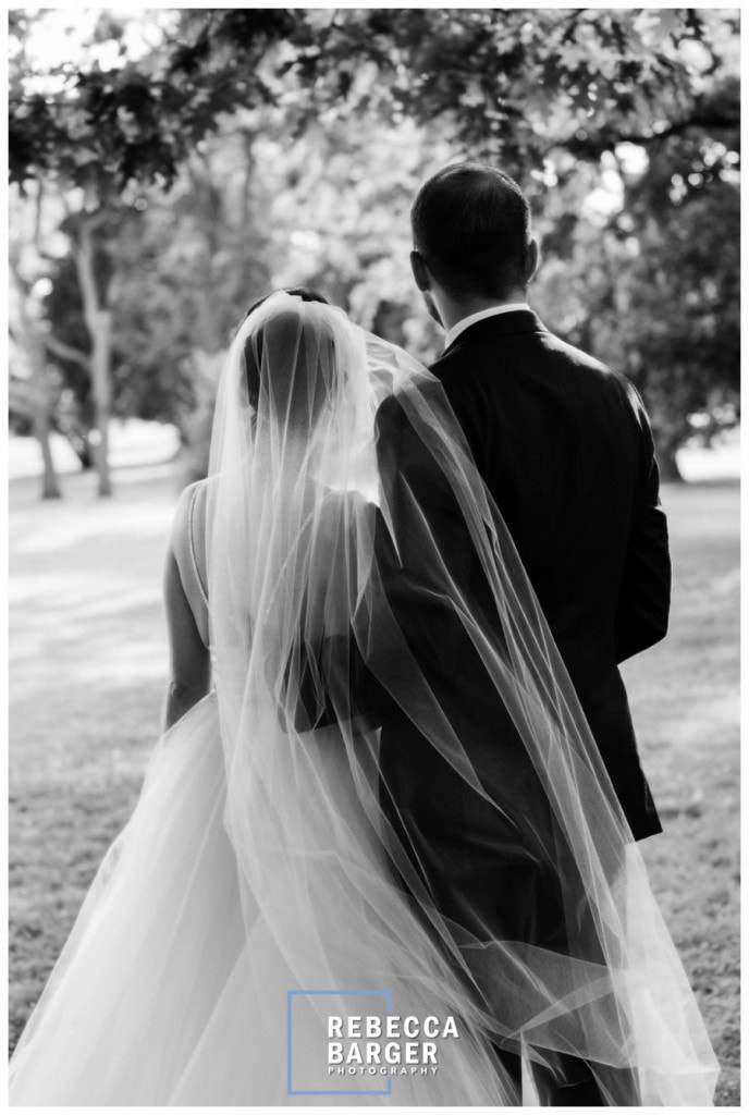 The just married couple share a moment at Ballroom at Ellis Preserve.