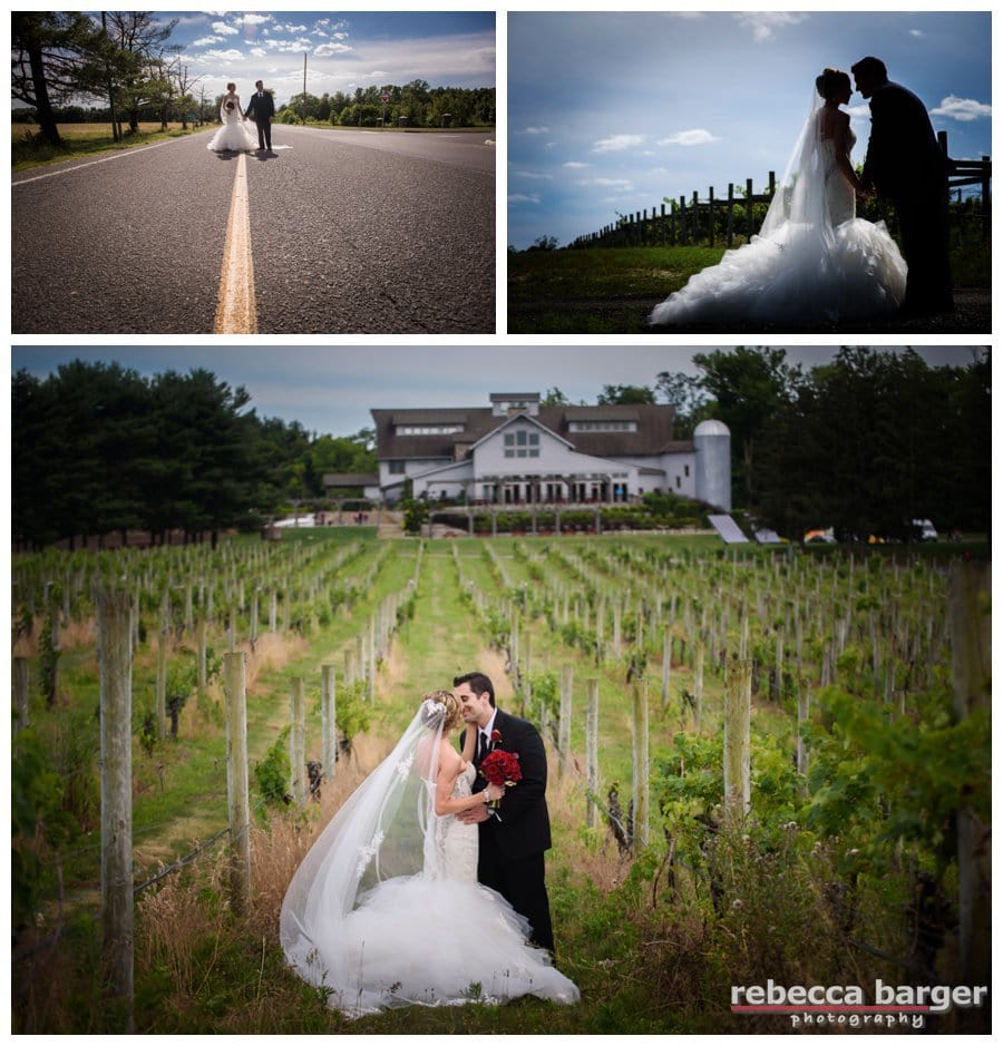 Lovely shot of Alii and Dave in the vineyard with Laurita Winery in the background.