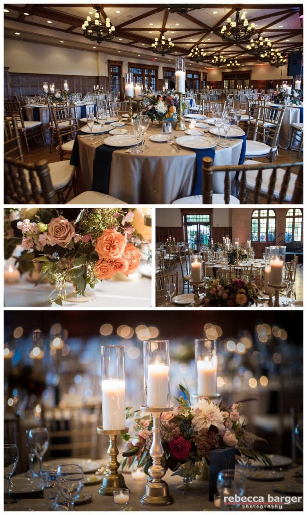 Lovely decor of the Aronimink Ballroom by Sullivan Owen Floral & Event Design.