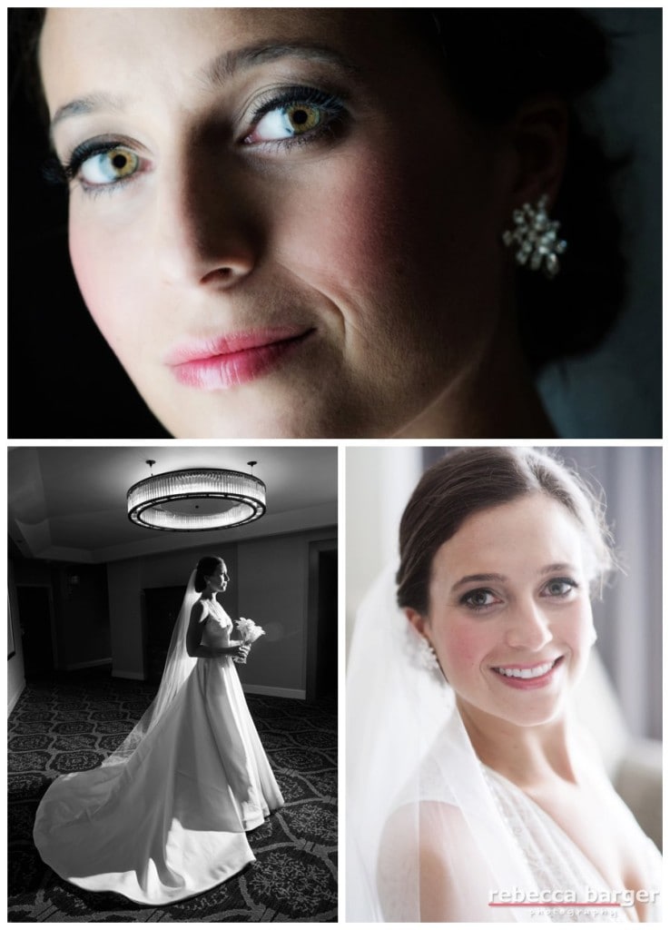 Green eye'd Holly, cosmetics by Beke Beau, gown by Monique Lhuillier from The Wedding Shoppe in Wayne.