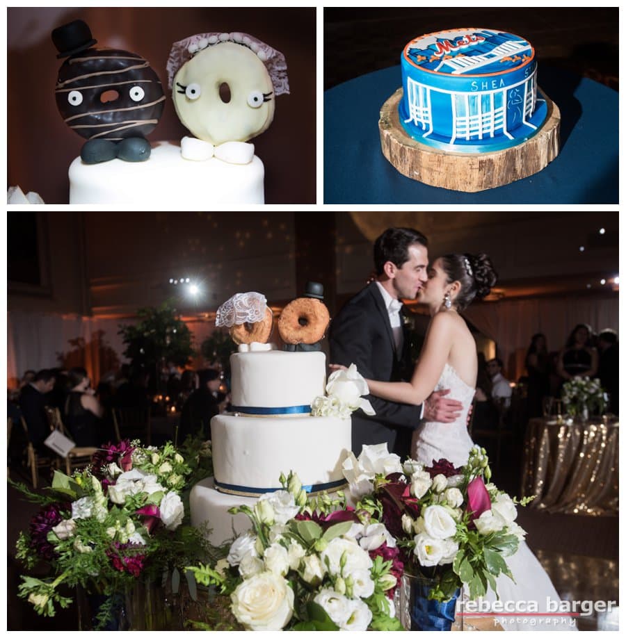 Mazel Tov, Logan + Yoni, have a good night kiss in front of your cake by Feast Your Eyes Catering.