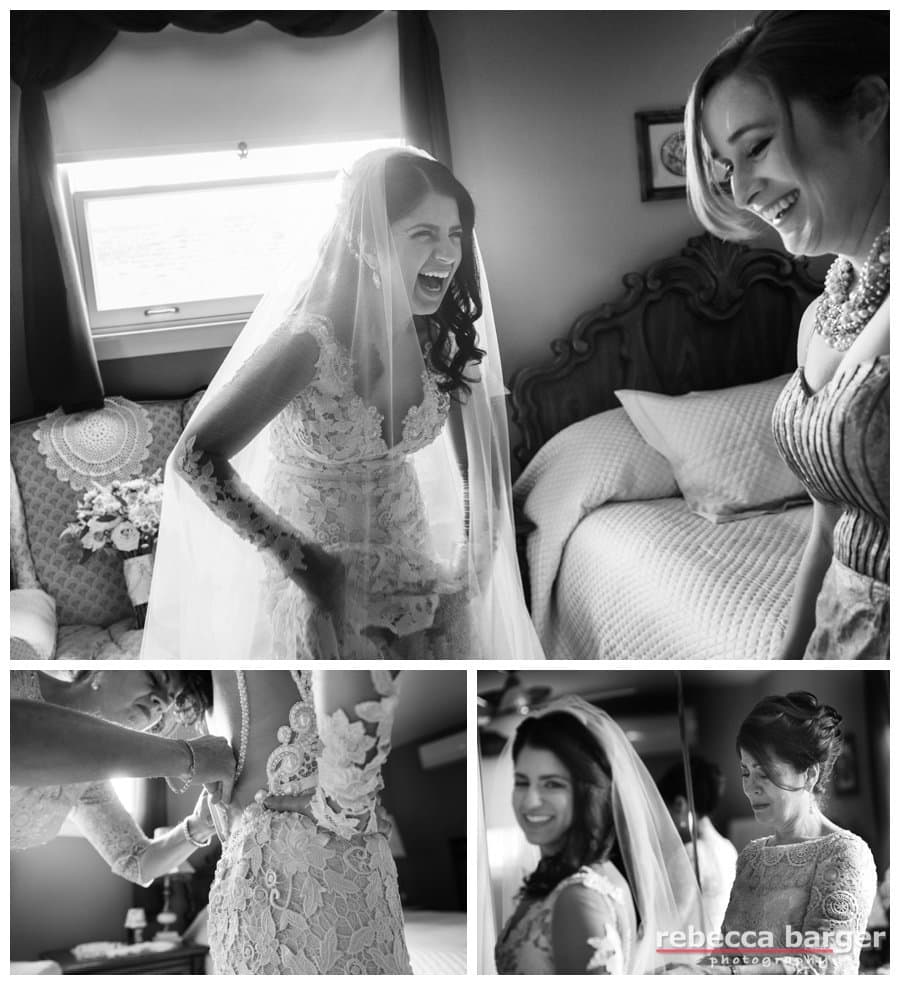 Adriana mom holds back a few tears as she prepares for her wedding.