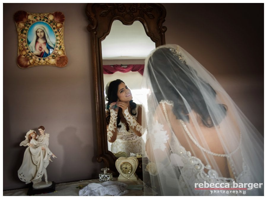 Love this photo of Adriana dressing in her parents bedroom.