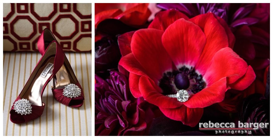 Badly Mischka's in a bold red! Flowers by Fabufloras.