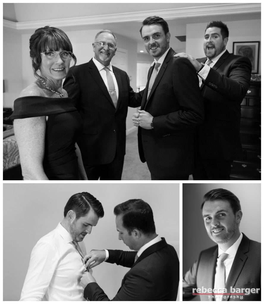 Tim prepares for his wedding day with his family.