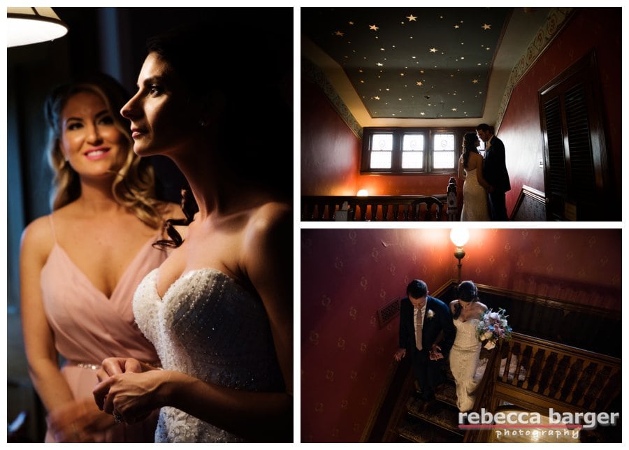 Jackie and Tim are on the top floor of Knowlton Mansion, getting ready to greet their guests.