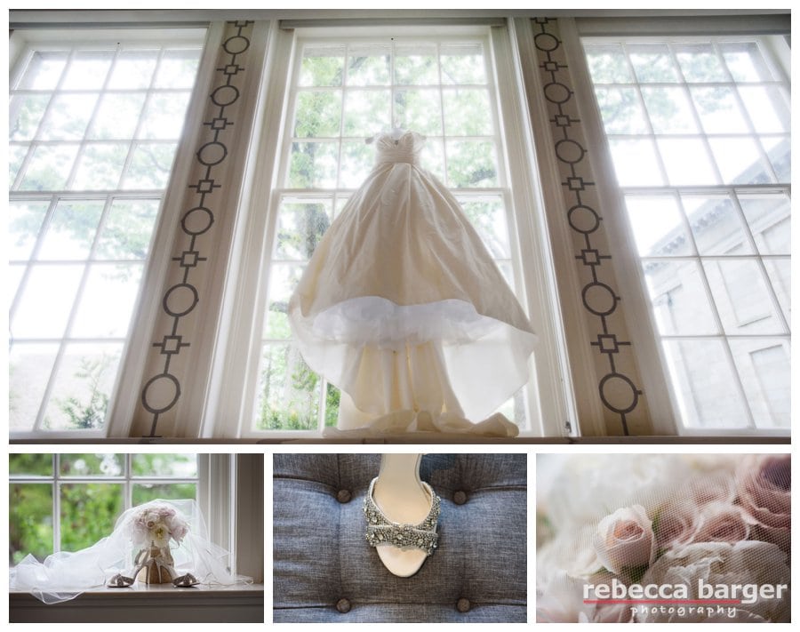 Paloma Blanca gown complete with pockets, purchased at La Bella Mode. Flowers by Fleur de lis Floral Philadelphia