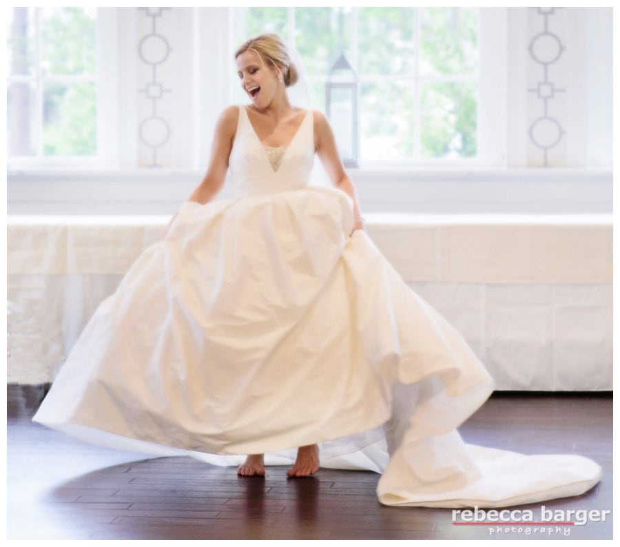 Stephanie gets ready to see her groom at First Look.