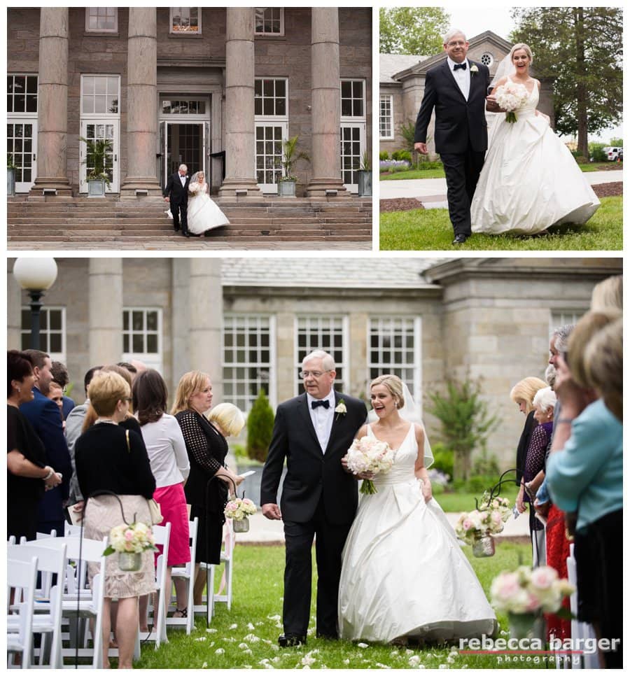 What a lovely entrance Stephanie and her father made down the steps at Ellis Preserve and to her wedding ceremony.