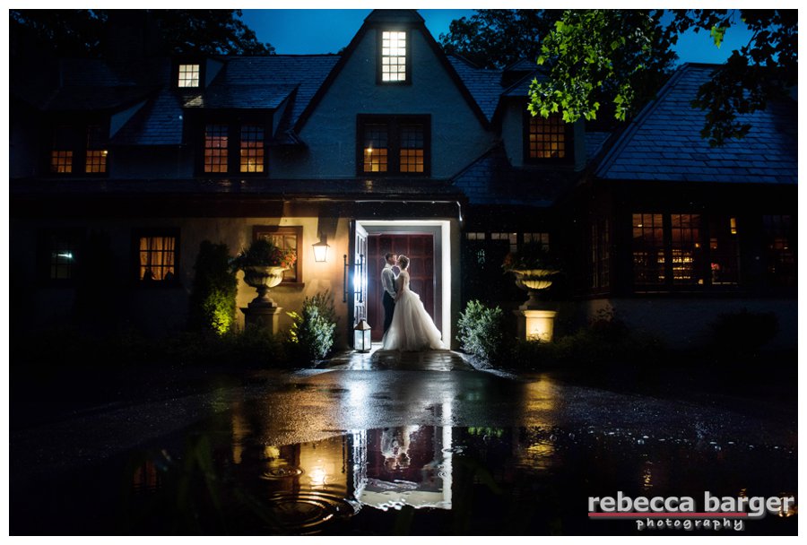 Becca + Dave had gorgeous ceremony weather, after outdoor cocktails, we had a quick summer rainstorm which resulted in the water reflections.