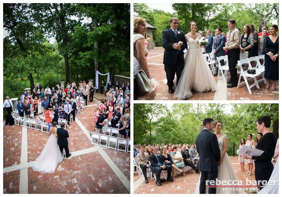 Becca is escorted by her father in her ceremony entrance.