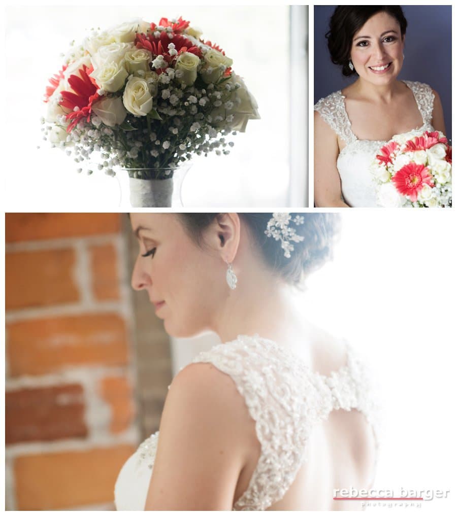 Love the back of that gown on our lovely bride, Justine, as she prepares for her wedding day at The Inn at Laurita Winery.