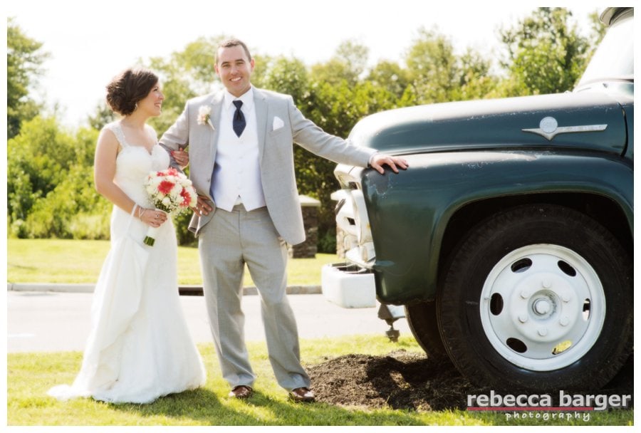 Nothing beats a handsome groom and a vintage truck!