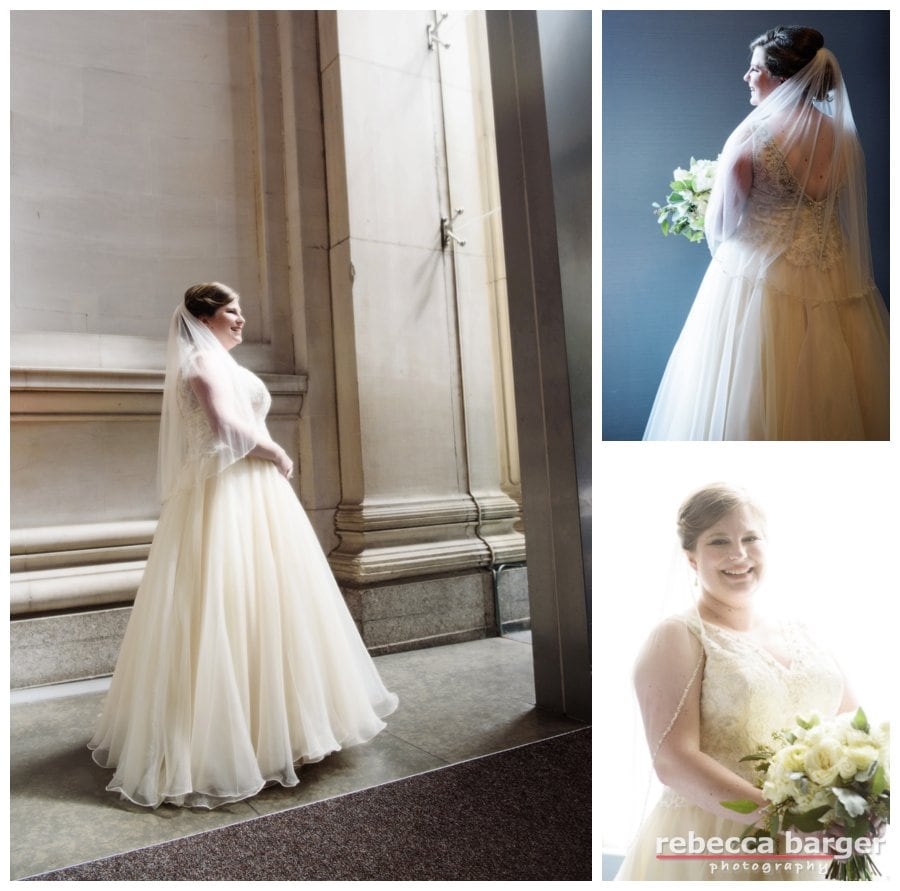 Katie in her gorgeous gown! She's heading off for a first look with her groom.