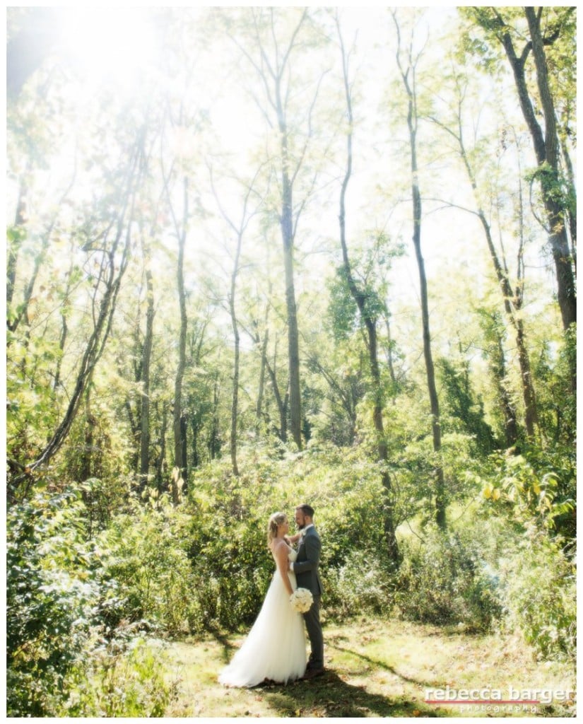 The soon to be married couple out in the woods, Anthony Wayne House.