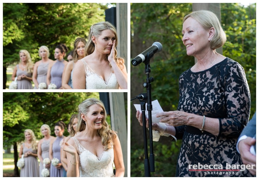 Claire's mother speaks during ceremony.