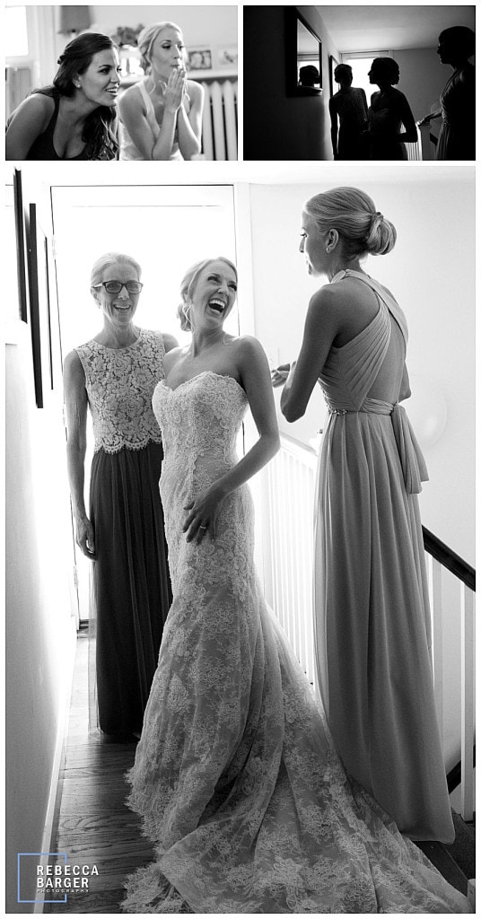 Lauren prepares for her wedding with her mother and sister, gown from Nicole Bridal, Jenkintown.