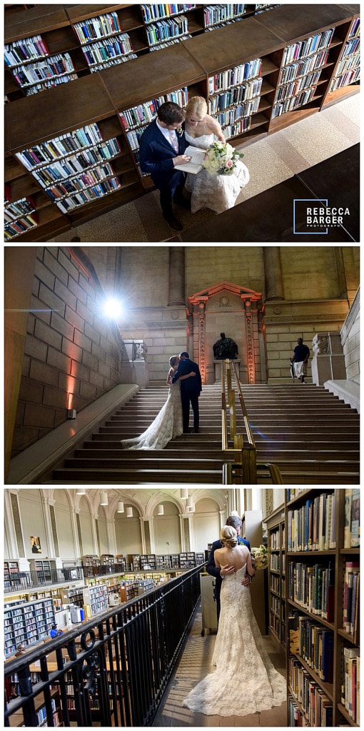 The Free Library is such a fabulous wedding venue, stunning architecture and great photo options, Brulee Catering, Philadelphia.