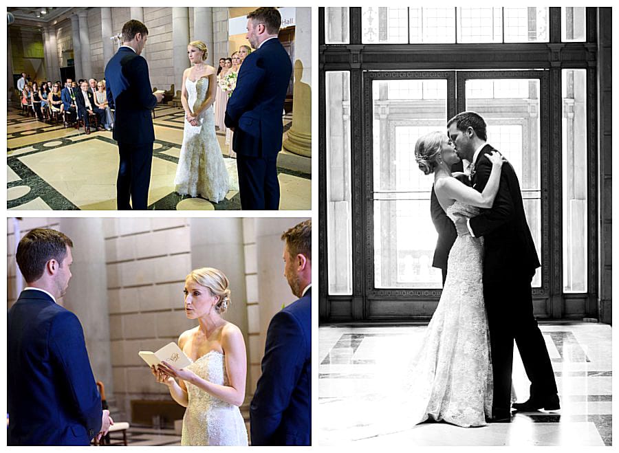 Wedding eremony in the lobby of The Free Library of Phila.