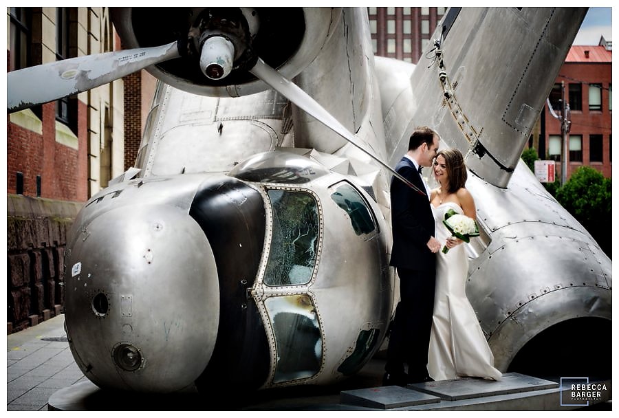 On their wedding day, outside of PAFA.