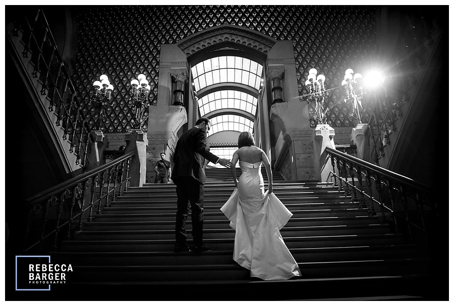 Bridal party on the glorious staircase.