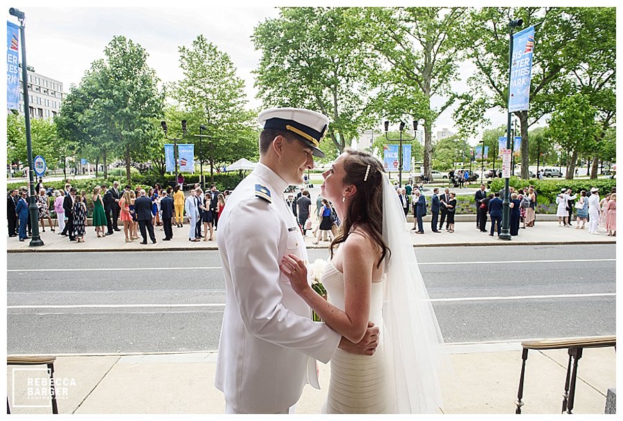 Wedding outside basilica Philly