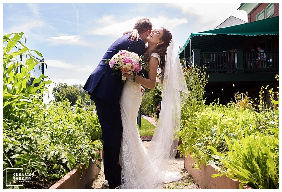 newlyweds at Merion cricket club