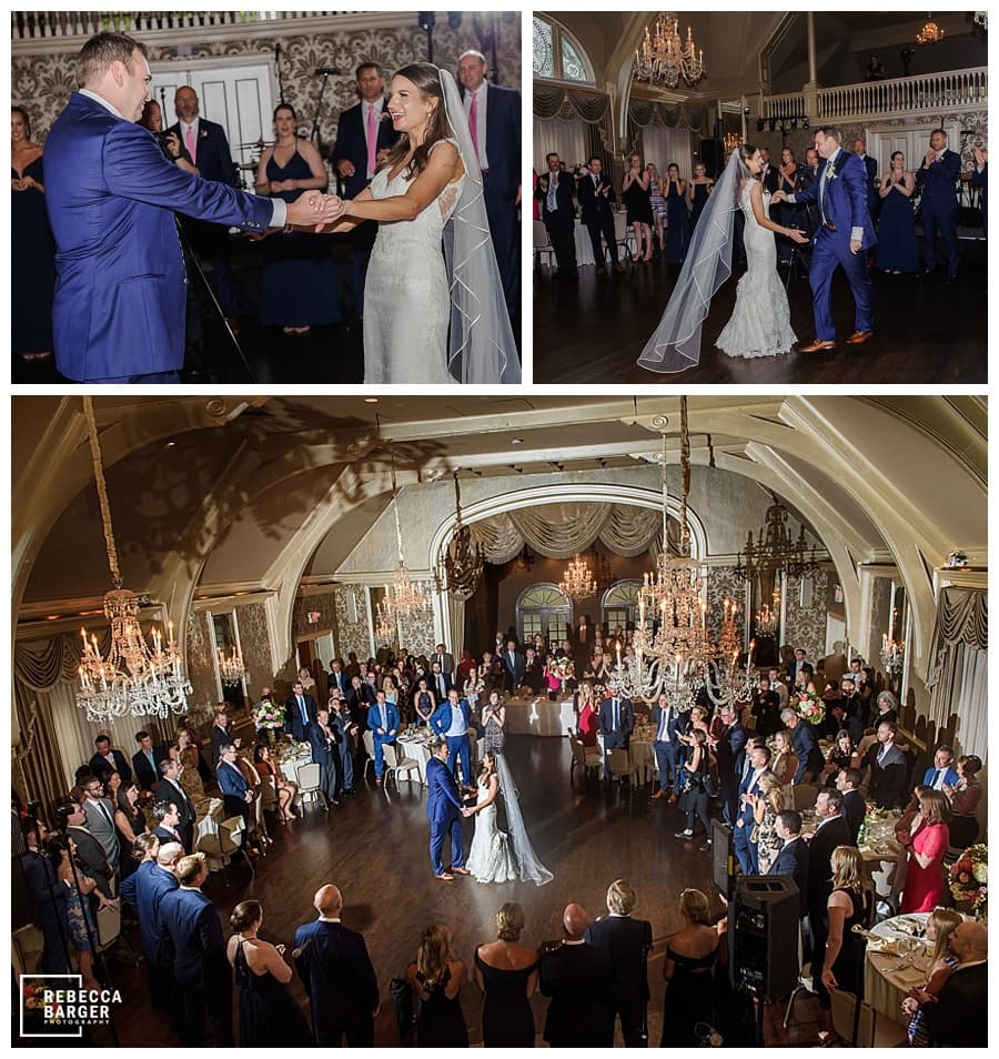 first dance photo in historic ballroom in philadelphia 