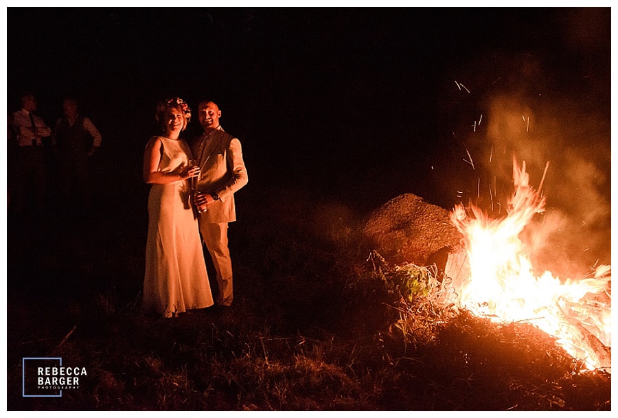 bonfire wedding couple Phila