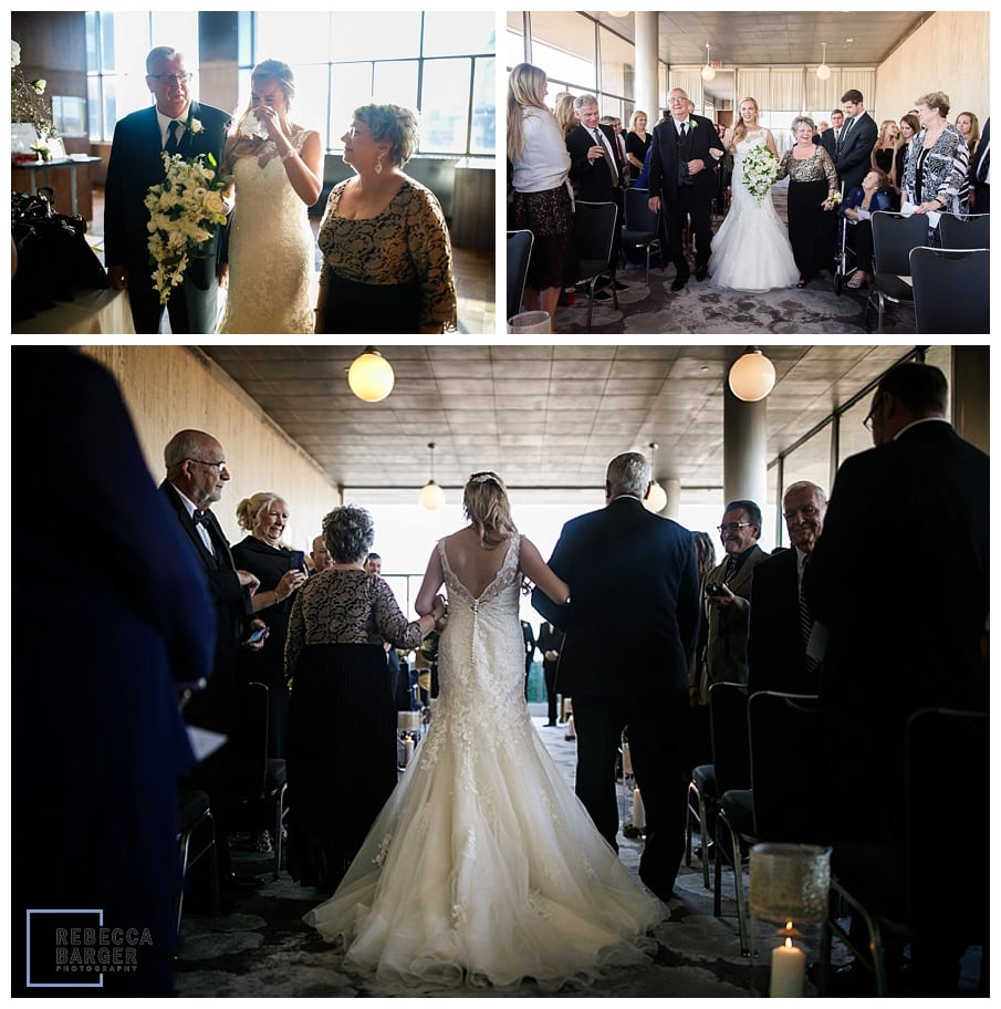 bride escorted by her father